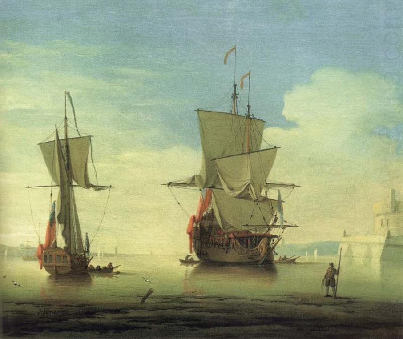 Monamy, Peter A fifty gun two-decker,at sea near a coast china oil painting image